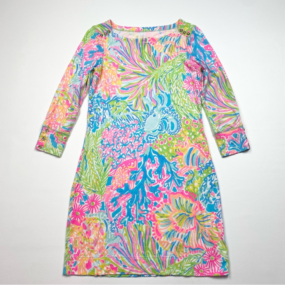 Women’s Lilly Pulitzer Long Sleeve Floral Print Sophie Shirt Dress Size XS